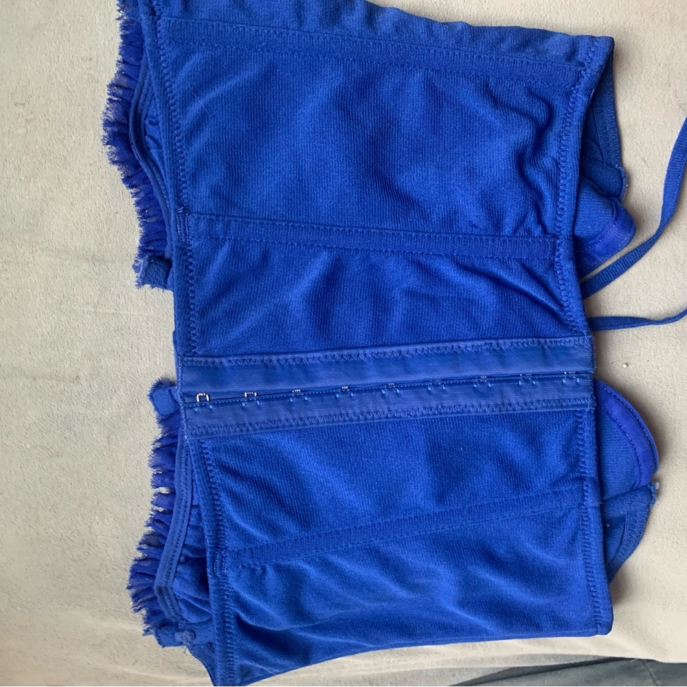 Blue Strapless Corset Top